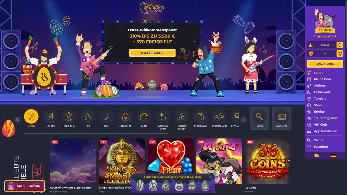 Rolling Slots startseite